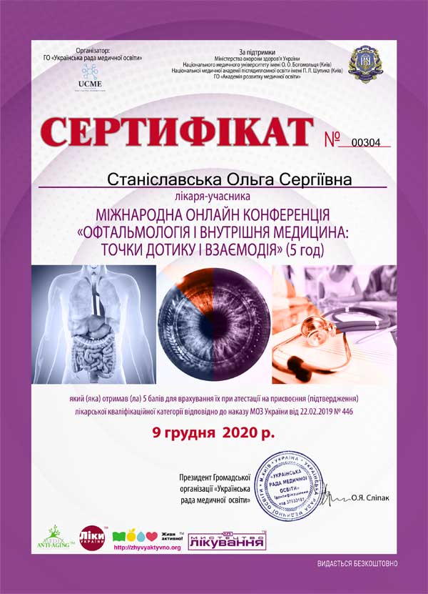 Сертификат о повышении квалификации