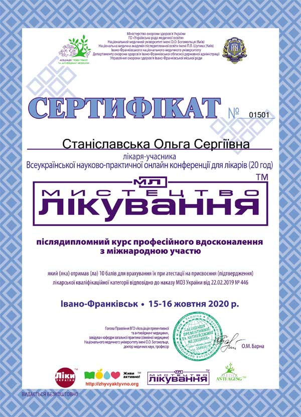 Сертификат о повышении квалификации